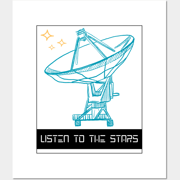 Listen to the Stars from the Satellite Radio Array Wall Art by Rezolutioner